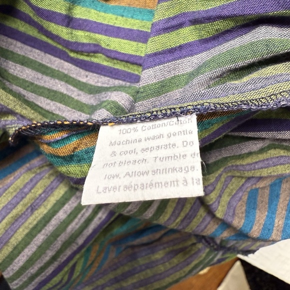 Vintage Suttles and Seawinds Tiered Striped Midi Skirt Sz M (Waist 28) Cotton - Picture 11 of 12